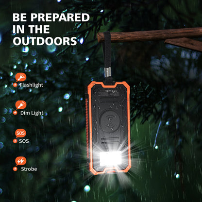 20,000mAh Solar Power Bank – Wireless, USB-C, Waterproof, LED Flashlight