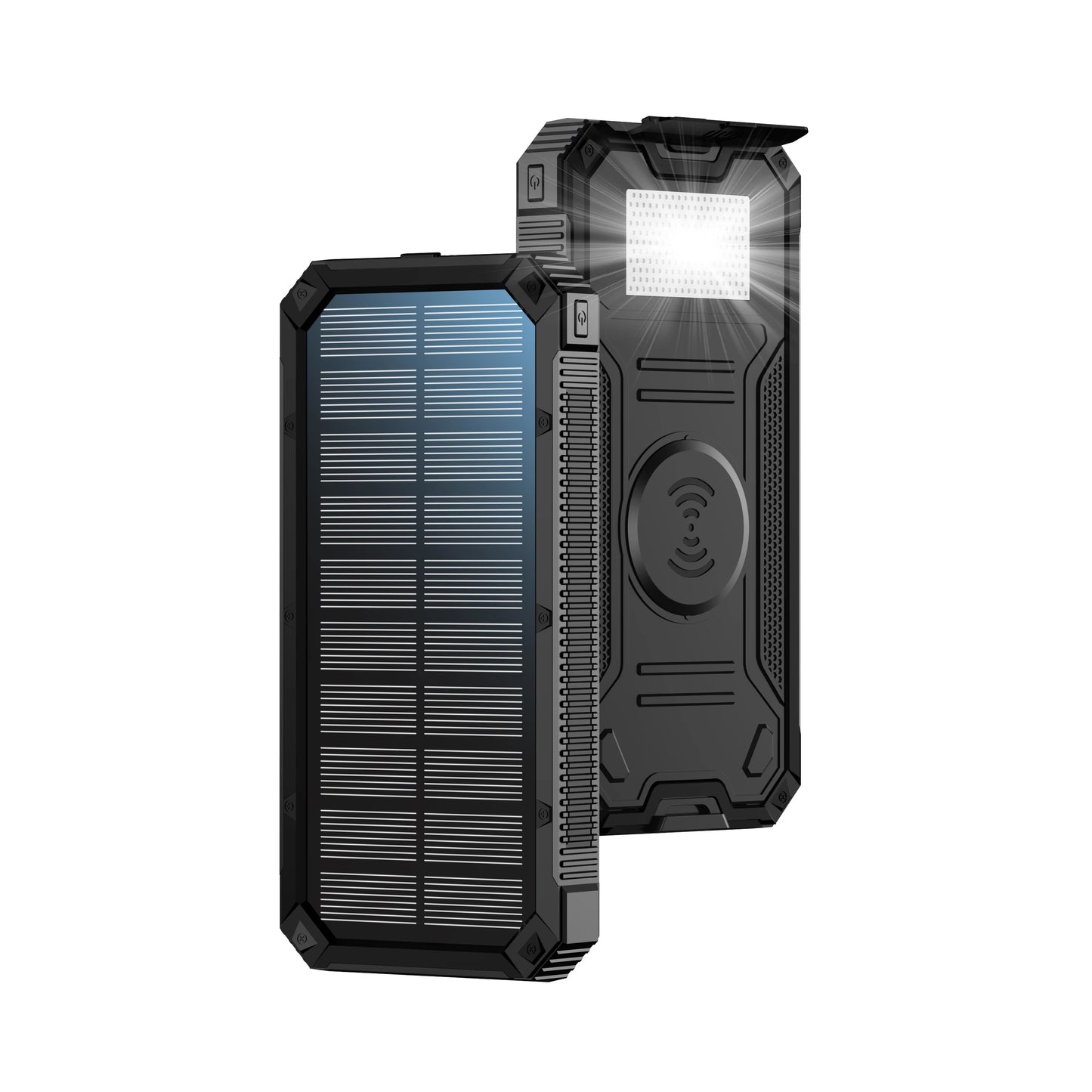 20,000mAh Solar Power Bank – Wireless, USB-C, Waterproof, LED Flashlight