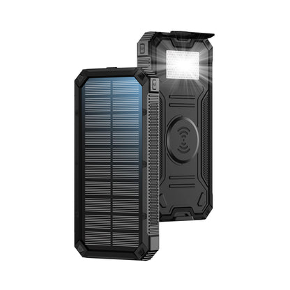 20,000mAh Solar Power Bank – Wireless, USB-C, Waterproof, LED Flashlight